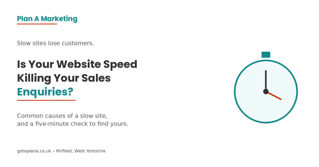 Does website speed affect leads — Plan A Marketing West Yorkshire