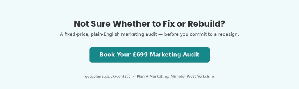Book a £699 West Yorkshire marketing audit with Plan A Marketing